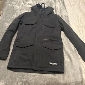 Burton Men's Dark Gray Hooded Snowboard Jacket